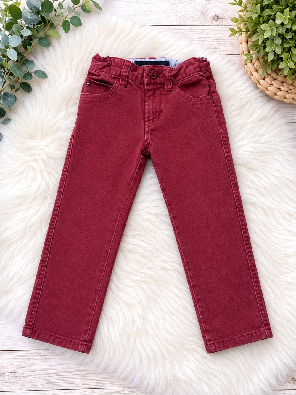 Tommy Hilfiger Toddler Boys Red Straight Leg Pants | Size 3T